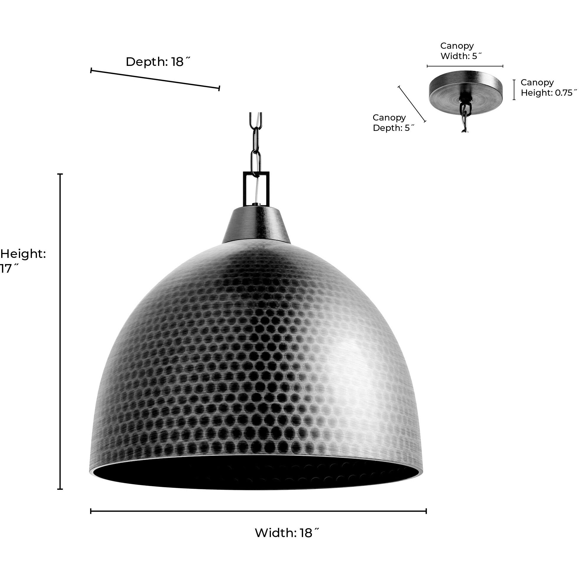 Arrco 3 Light 18 inch Aged Brass Pendant Ceiling Light